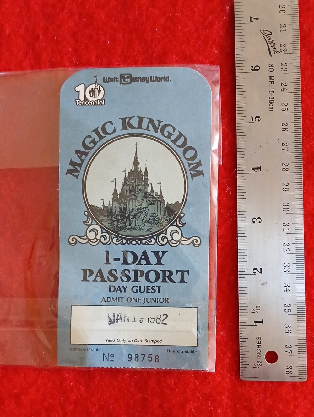 Vintage Walt Disney World EPCOT Ticket